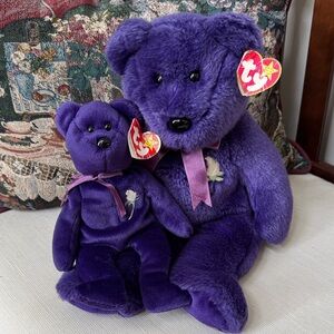 Ty Princess Diana Beanie Baby (1997) & Beanie Buddy (1998) Set